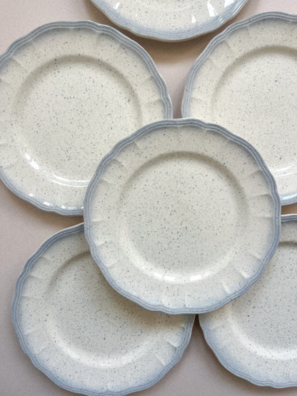 Assiette tachetée bleue