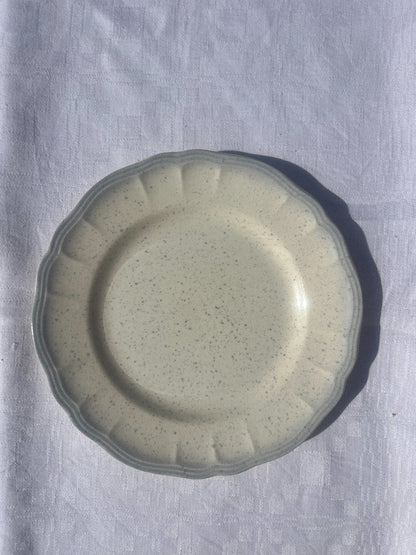 Assiette tachetée bleue