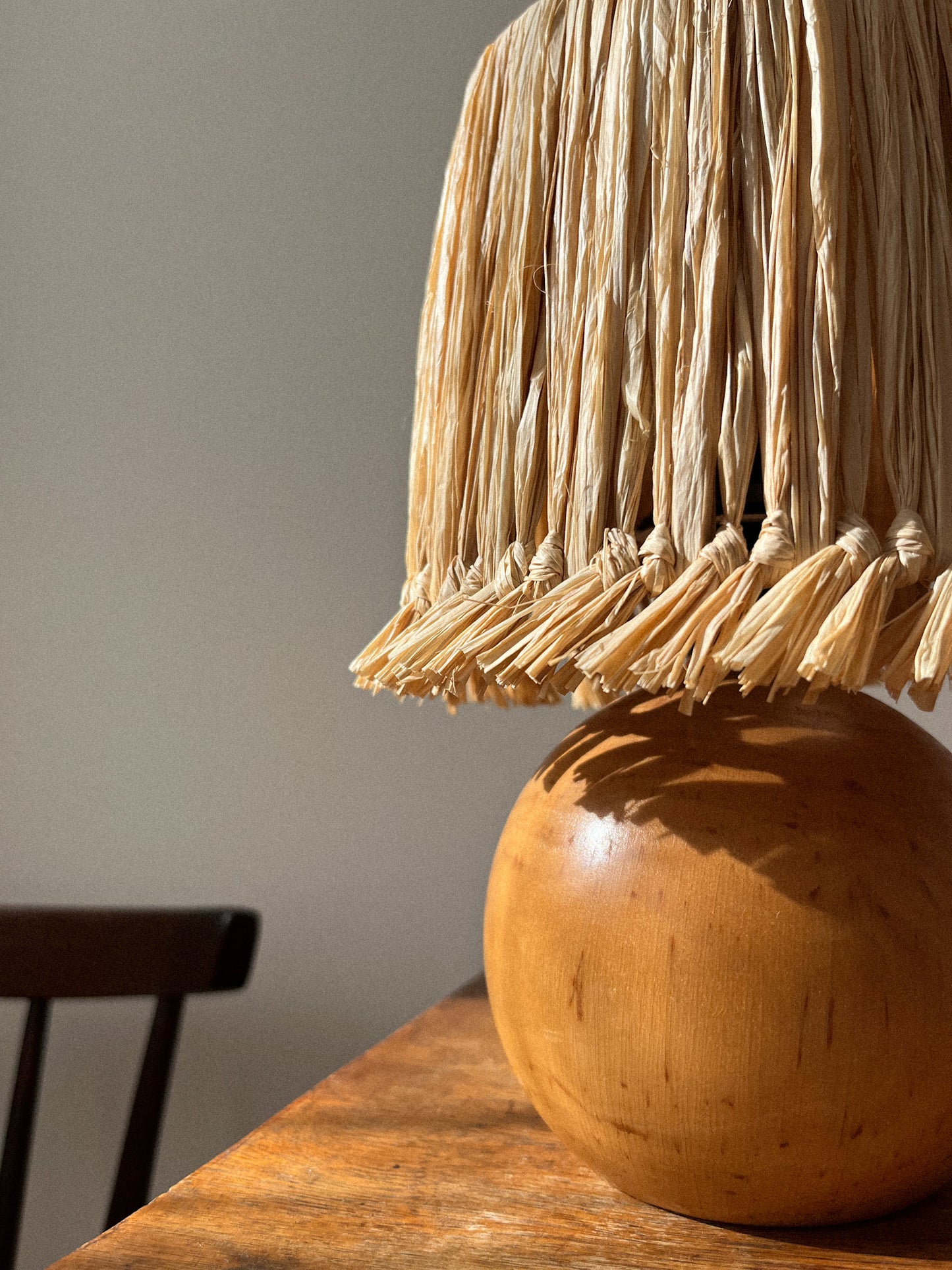Lampe pied en bois